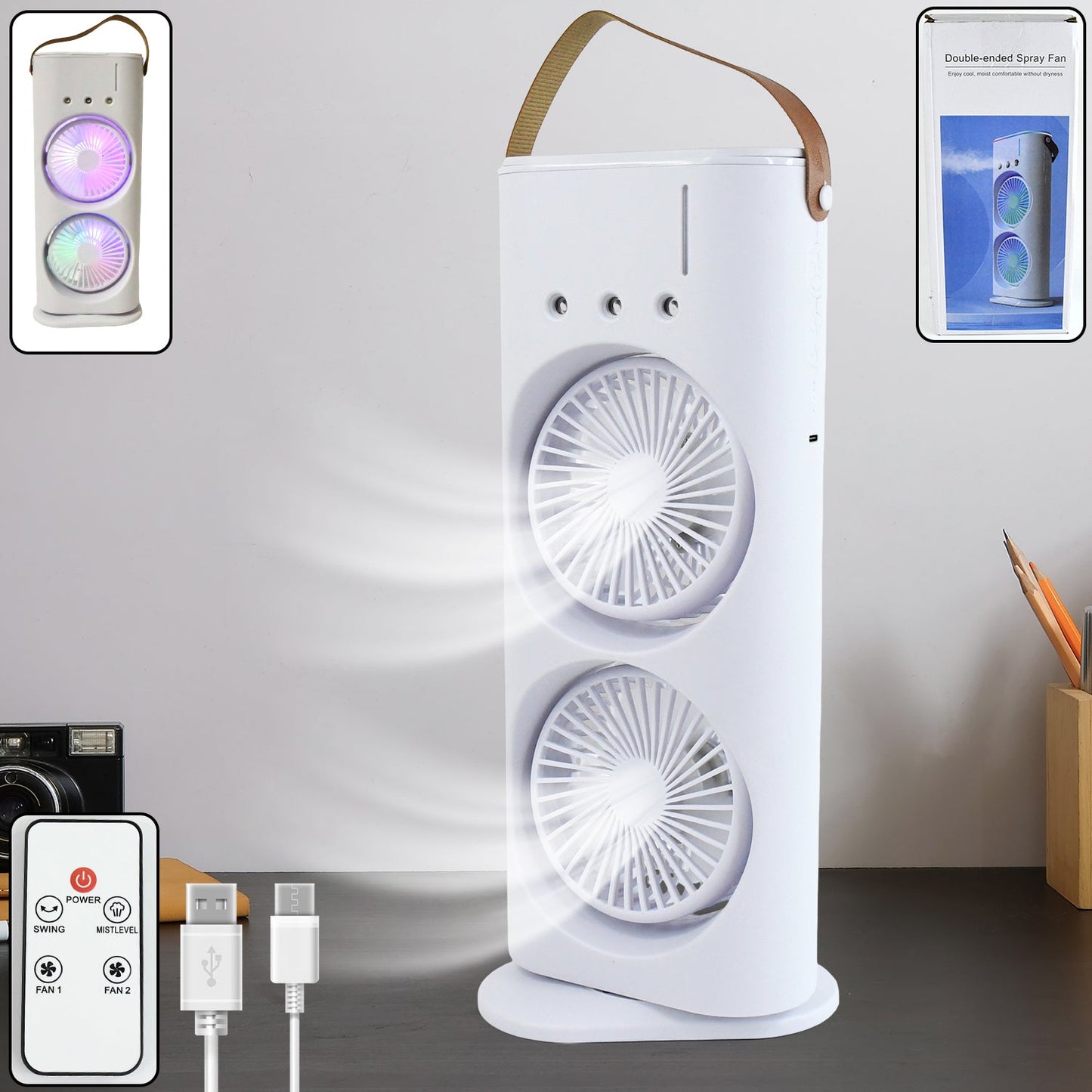 Electric Fan Desktop Double-head Powerful Air Cooler