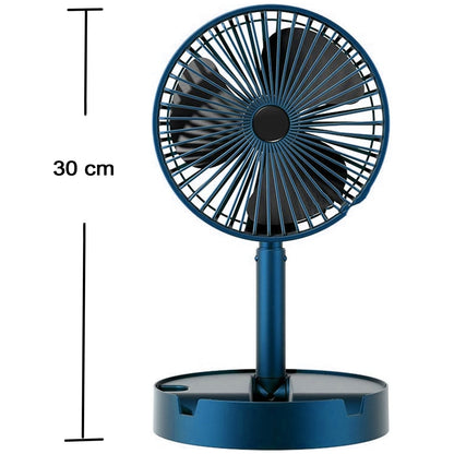 Telescopic Electric Desktop Fan – Foldable, Height Adjustable & Portable Table Fan (Battery Not Included)