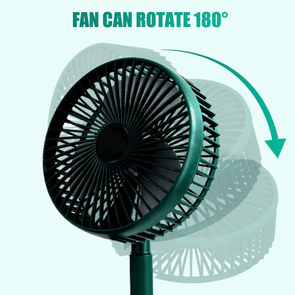 Telescopic Electric Desktop Fan – Foldable, Height Adjustable & Portable Table Fan (Battery Not Included)