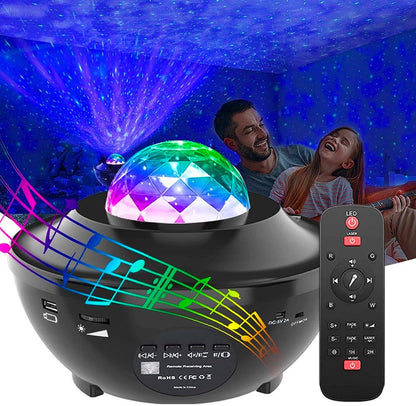 Remote Control RGB Galaxy Projector Lamp With Bluetooth Speaker