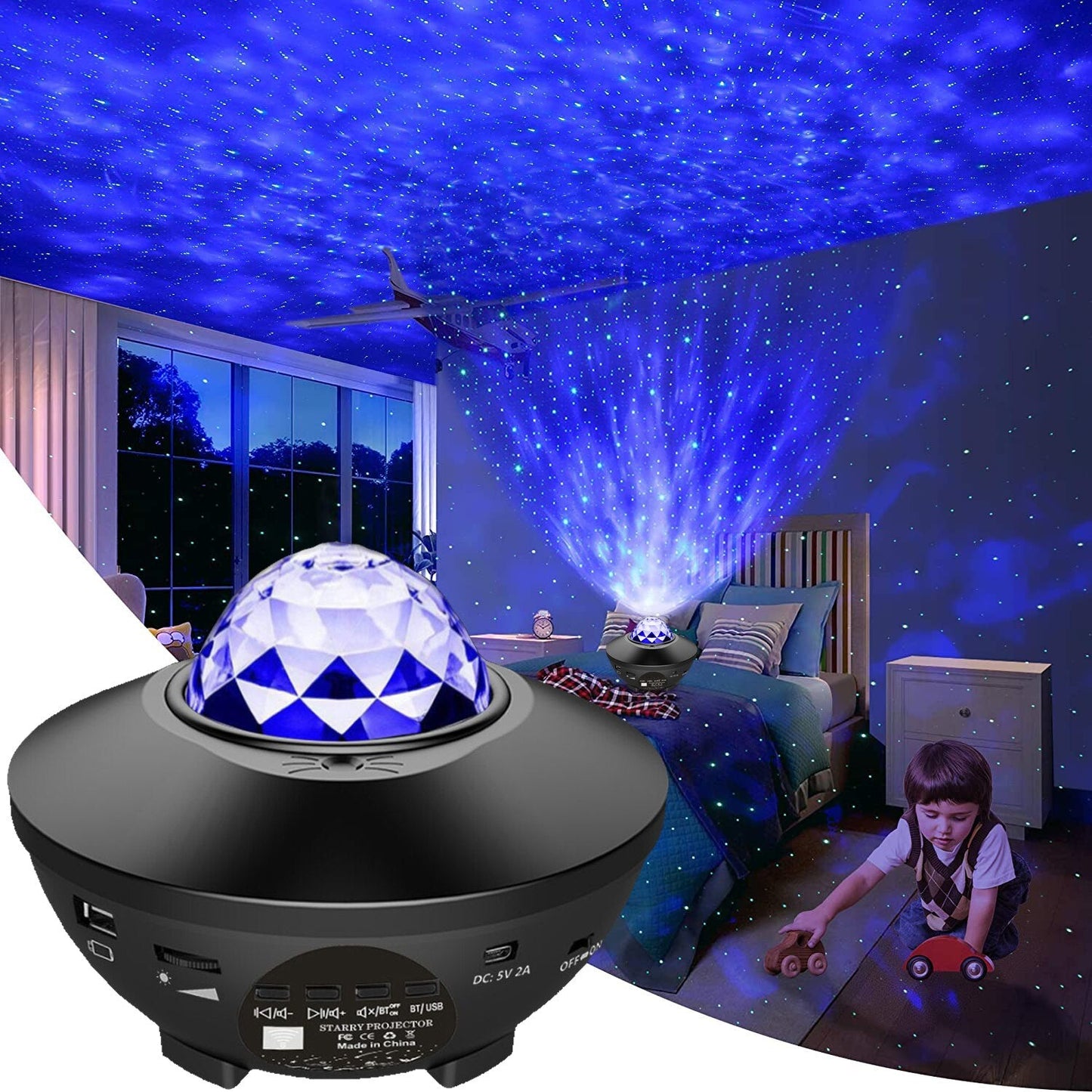 Remote Control RGB Galaxy Projector Lamp With Bluetooth Speaker