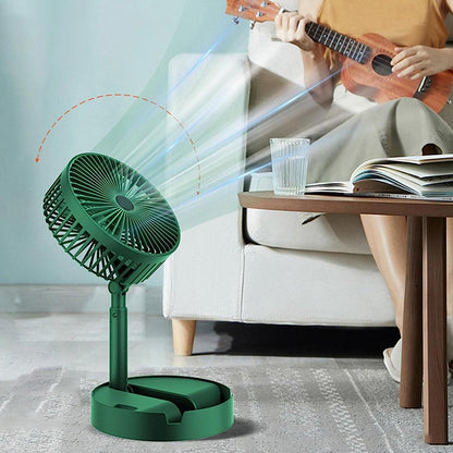 Telescopic Electric Desktop Fan – Foldable, Height Adjustable & Portable Table Fan (Battery Not Included)